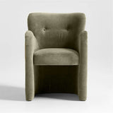 Contemporary upholstered lounge chair with cushioned seat