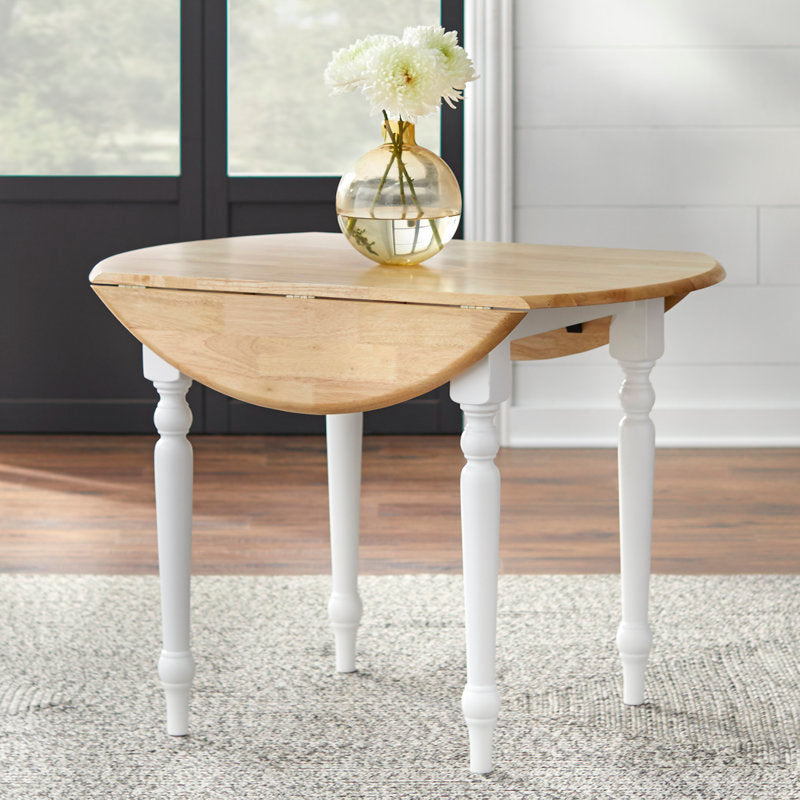 White and natural wood farmhouse dining furniture