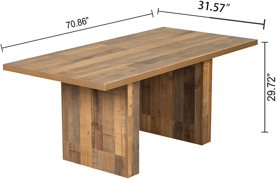 Solid wood dining table set with bench and chairs
