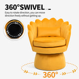 Modern flower petal lounge chair with teak wood frame