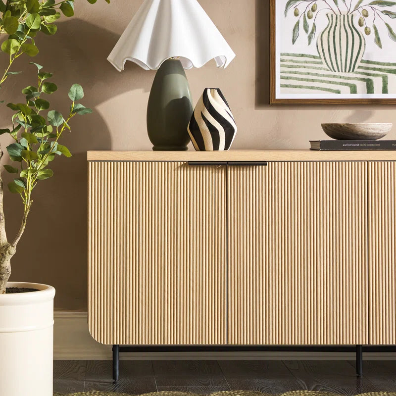 Mid century modern oak sideboard storage cabinet for living room
