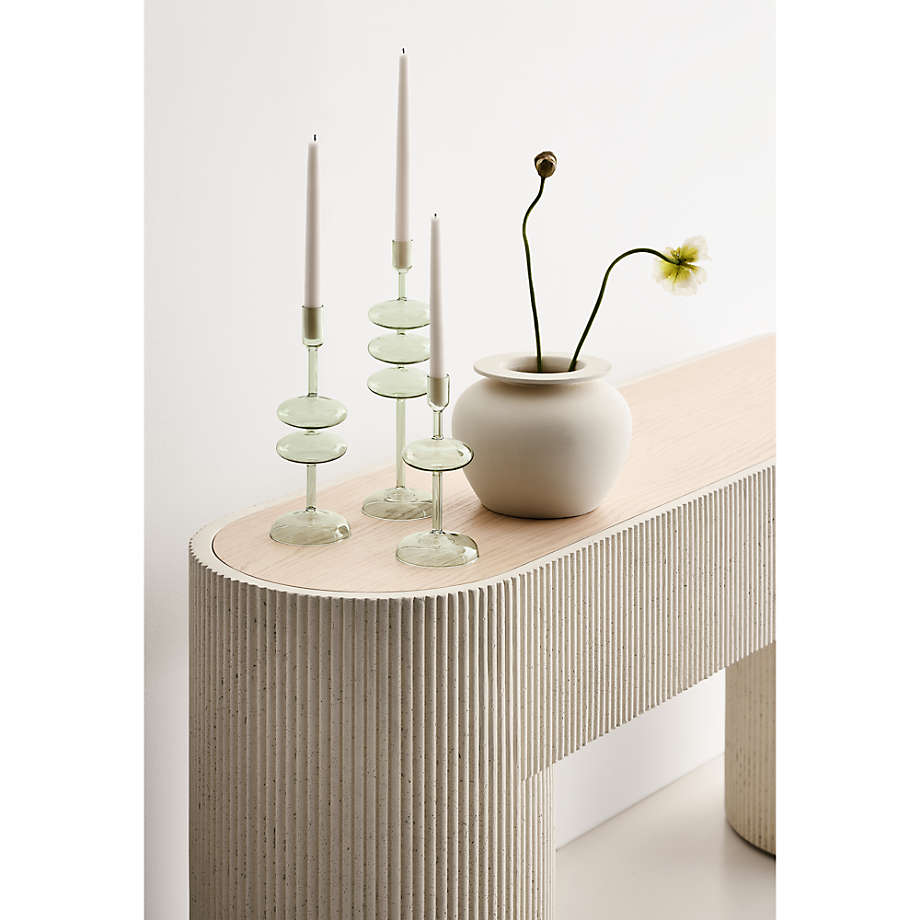 Designer fluted hallway table made from teak wood