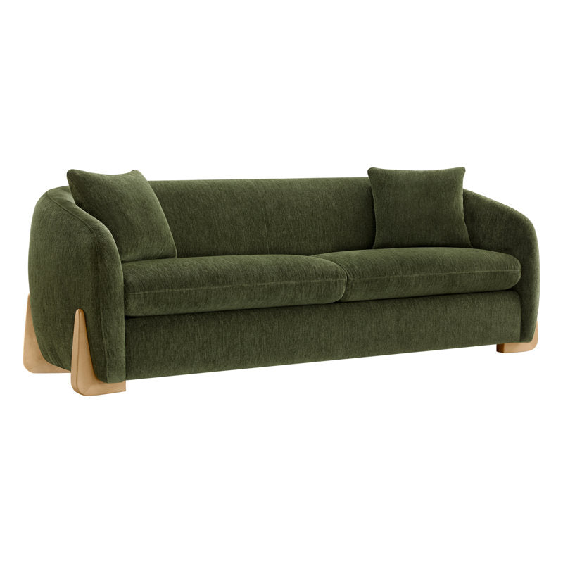 Luxury forest green velvet sofa for living room