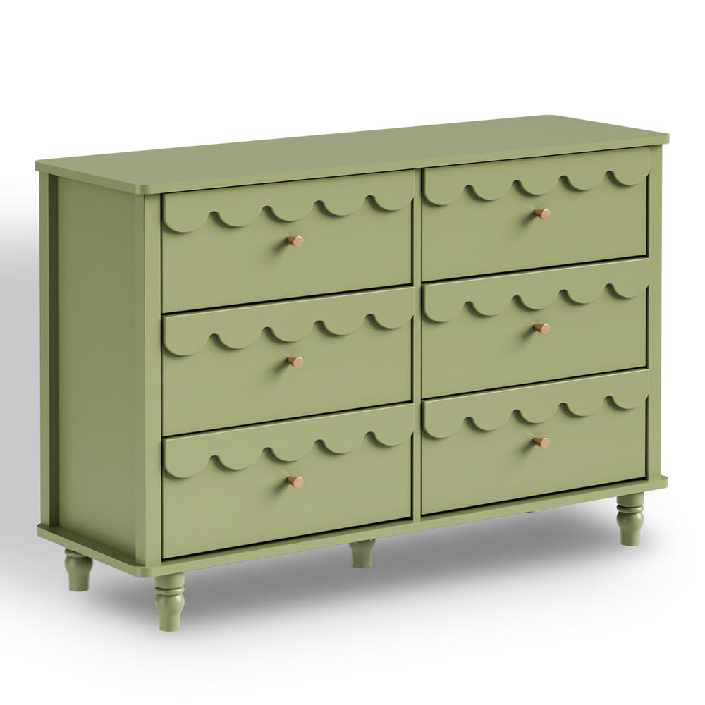 Six drawer teak wood storage cabinet furniture