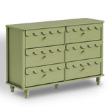 Six drawer teak wood storage cabinet furniture