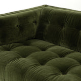 Modern olive green tufted sofa for living room