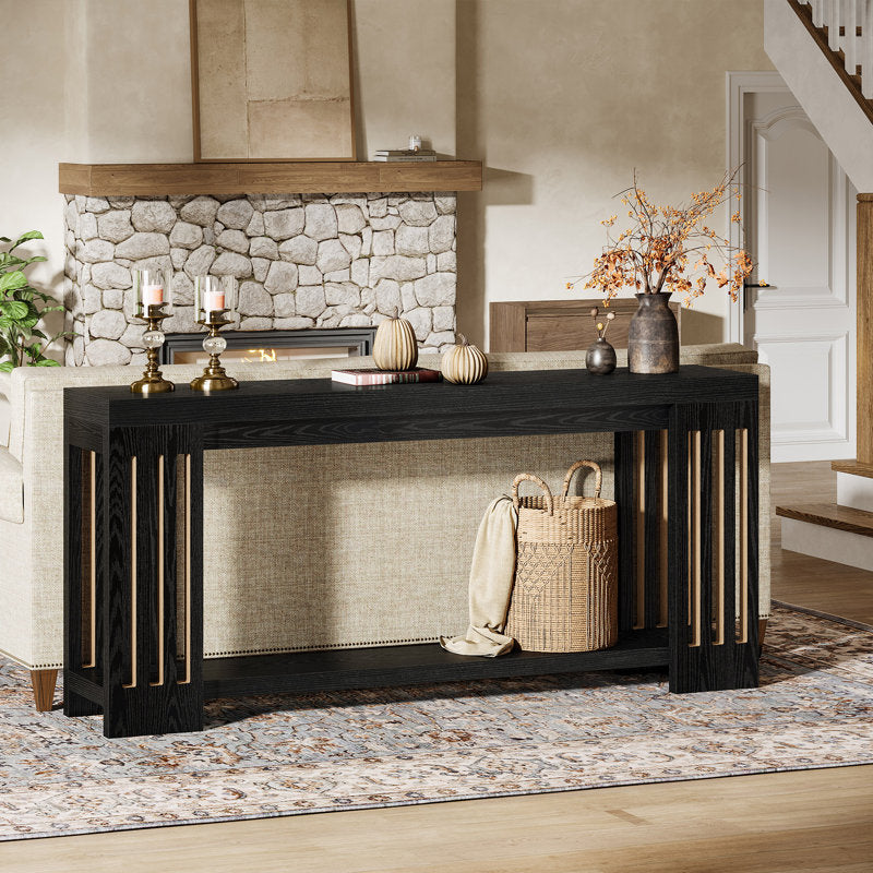 Decorative teak wood console table for living room styling