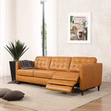 Luxury 3 seater reclining sofa with teak wood frame