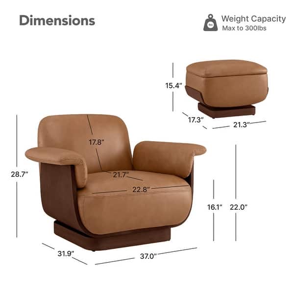 Comfortable lounge chair with ottoman