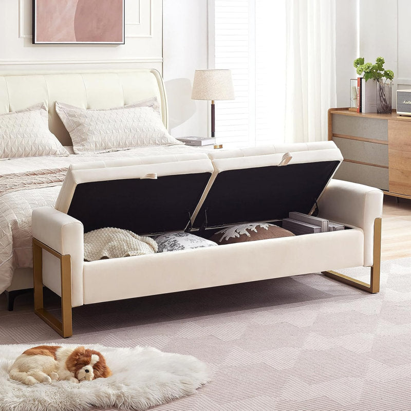 storage bench for bedroom teak wood
