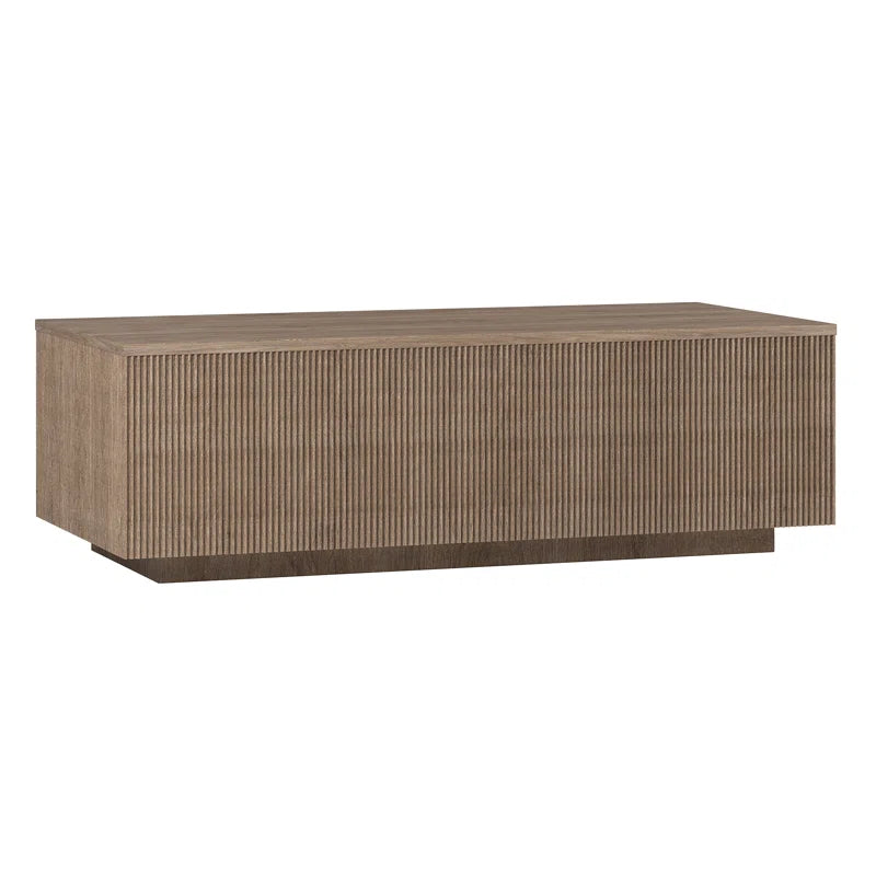 Ribbed texture wood coffee table modern home