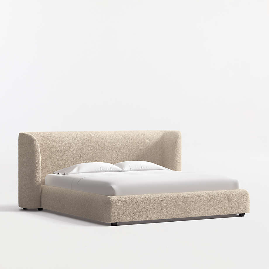 Designer bedroom furniture with upholstered wingback bed