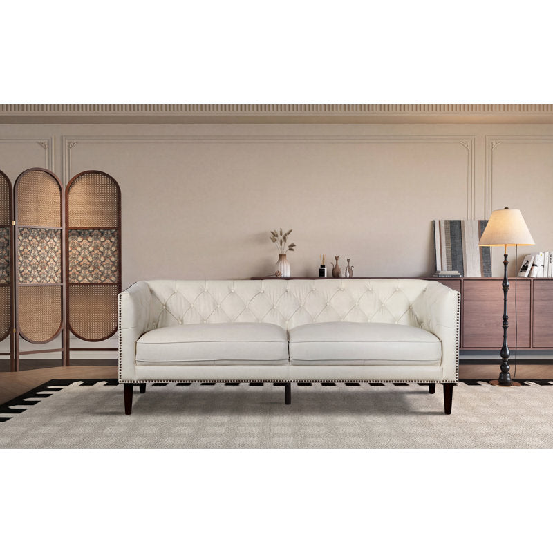 Premium solid teak wood upholstered sofa