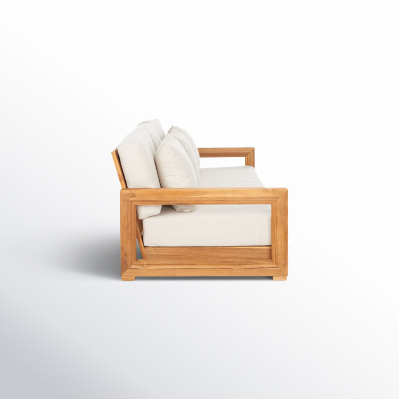 Premium teak wood 3 seater sofa for living room
