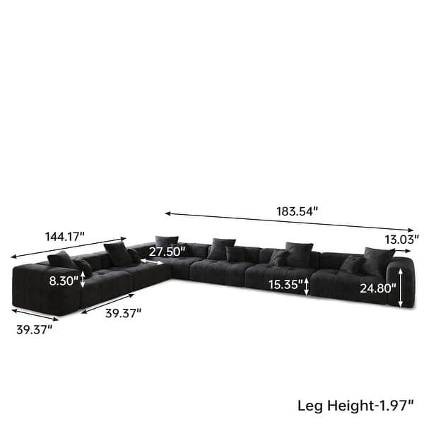 Stylish black modular sofa by Sky Rise Decor Furniture