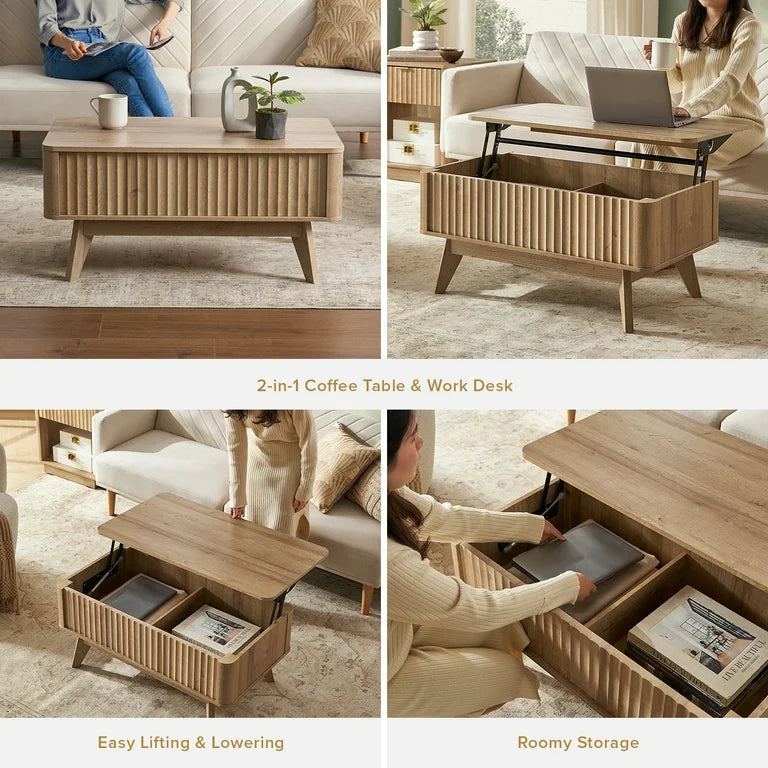 Scandinavian style wood coffee table for contemporary home décor