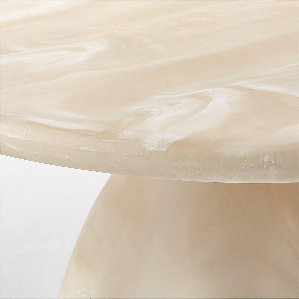 Minimalist teak wood coffee table with artistic pedestal base
