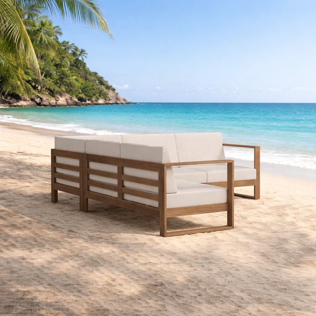 Modern Sectional Sofa L-Shape Patio Couch | Sky Rise Decor