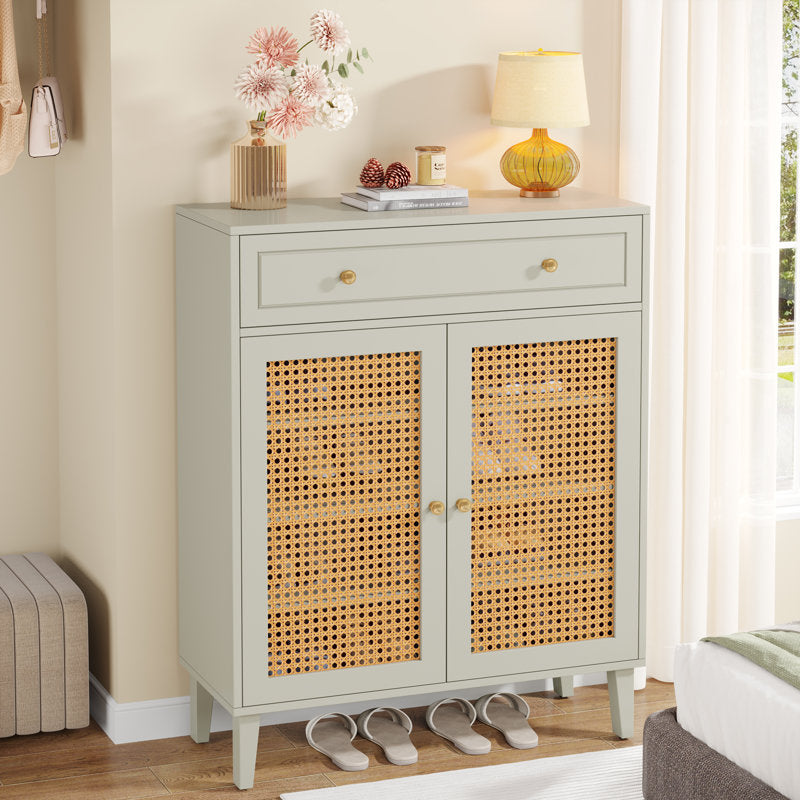 Premium rattan shoe cabinet for hallway