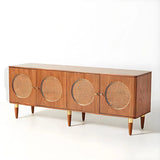 Modern rattan sideboard cabinet for living room storage