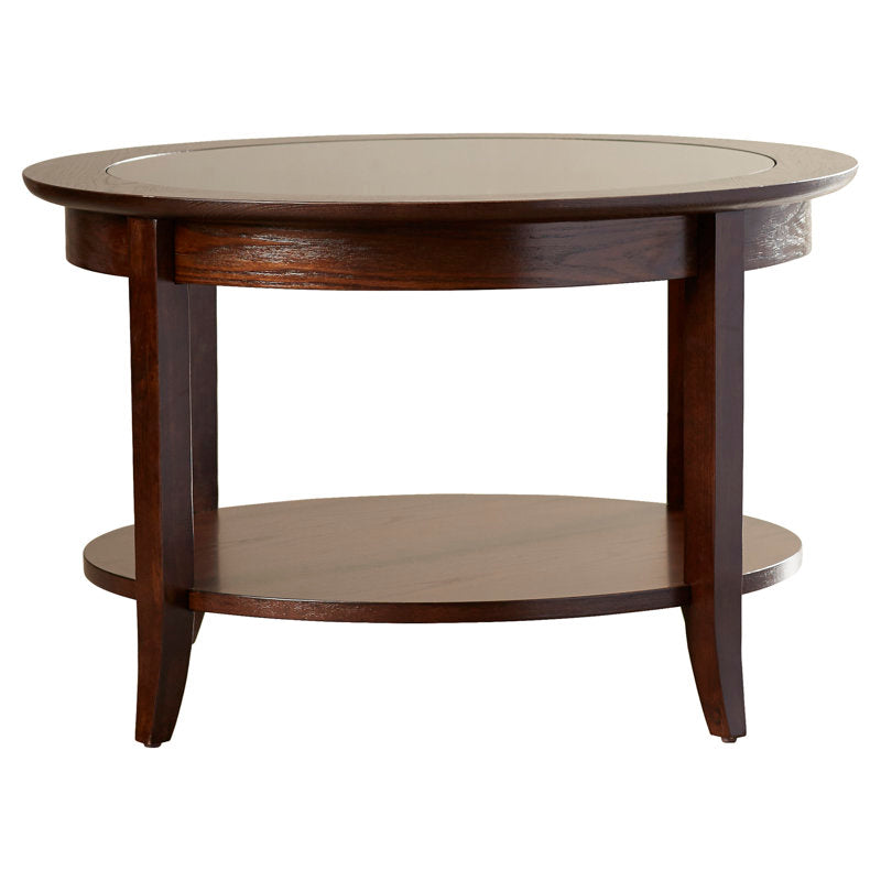 Glass top coffee table made from solid teak wood