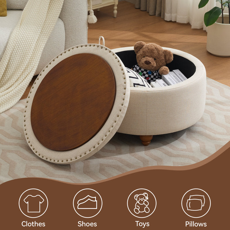 Modern round coffee table ottoman for living room