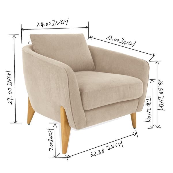 Luxury upholstered teak wood accent chair