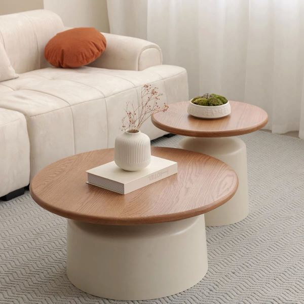 Wooden top coffee table set for living room