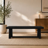 Black teak wood coffee table modern design