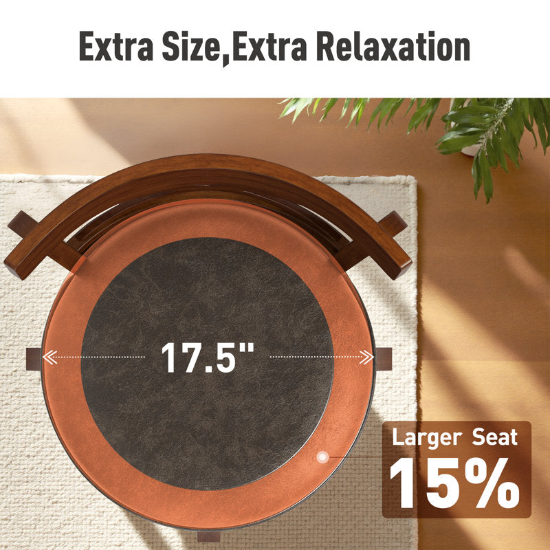 Durable teak wood swivel stool for home bar
