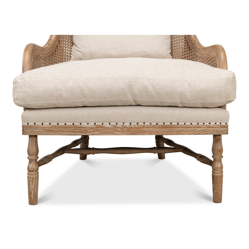 Modern teak wood cane chair for bedroom