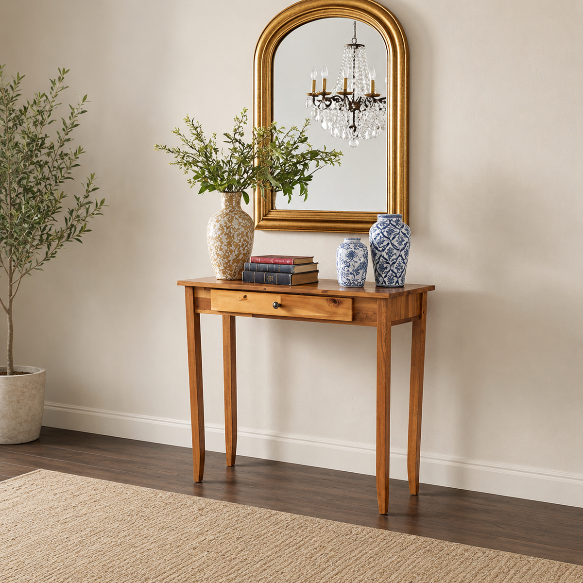 Sky Rise Decor solid teak wood console table