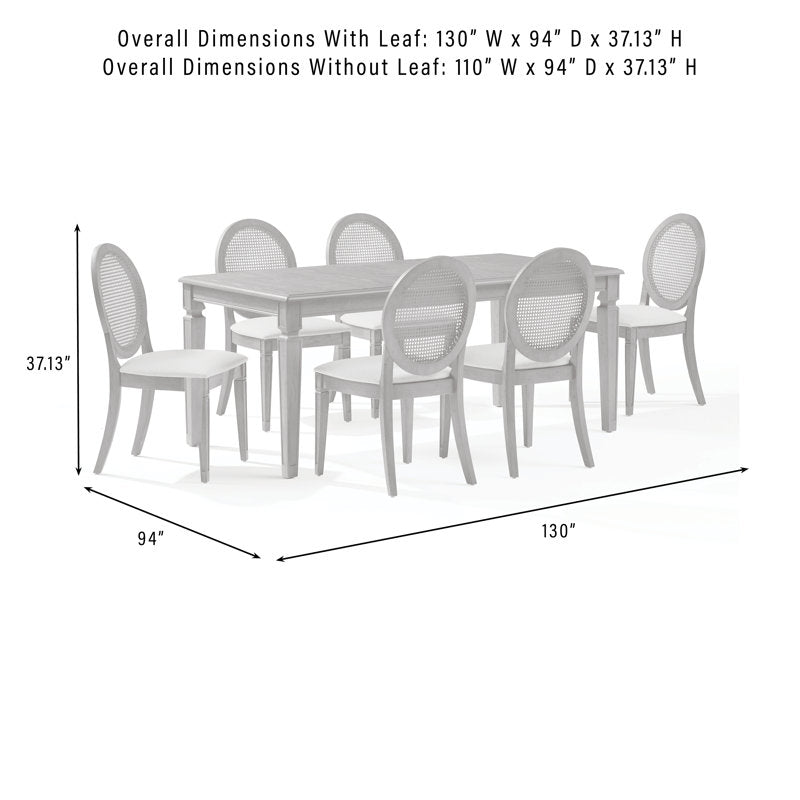 Luxury dining table set with cane back chairs