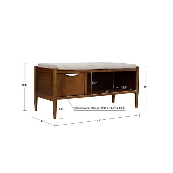 Modern teak furniture entryway bench organizer