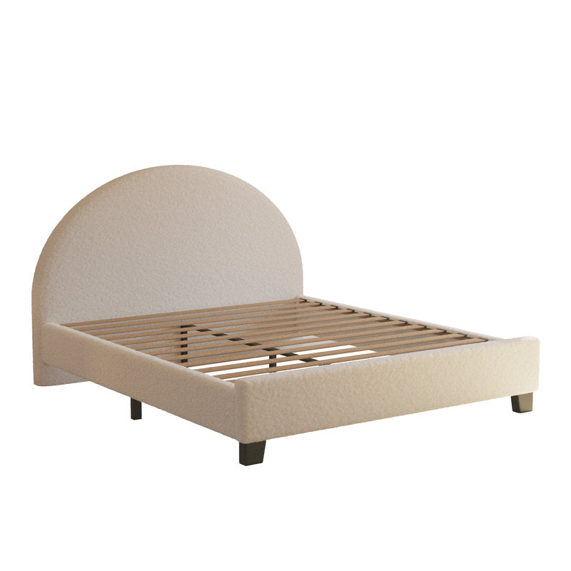 Scandinavian style solid teak wood bed design
