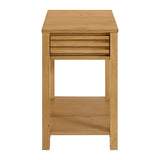 Wooden bedside table made of teak wood