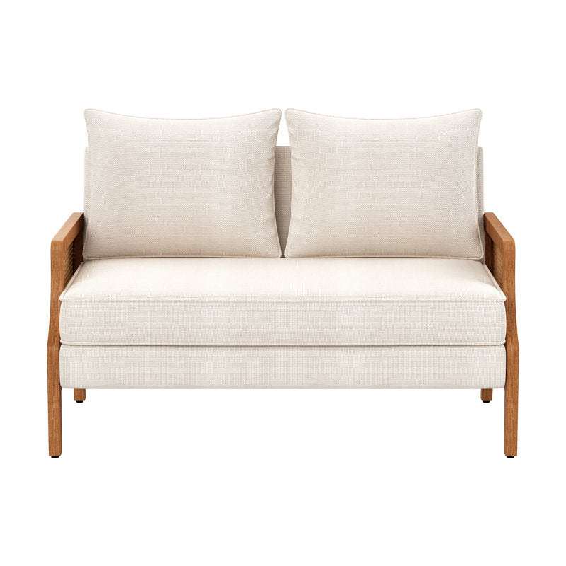 Scandinavian style teak wood cane sofa