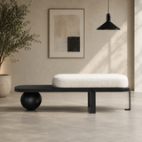 Stylish upholstered teak wood bench seating