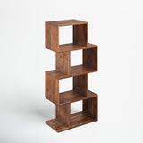 Contemporary teak wood bookshelf for home office