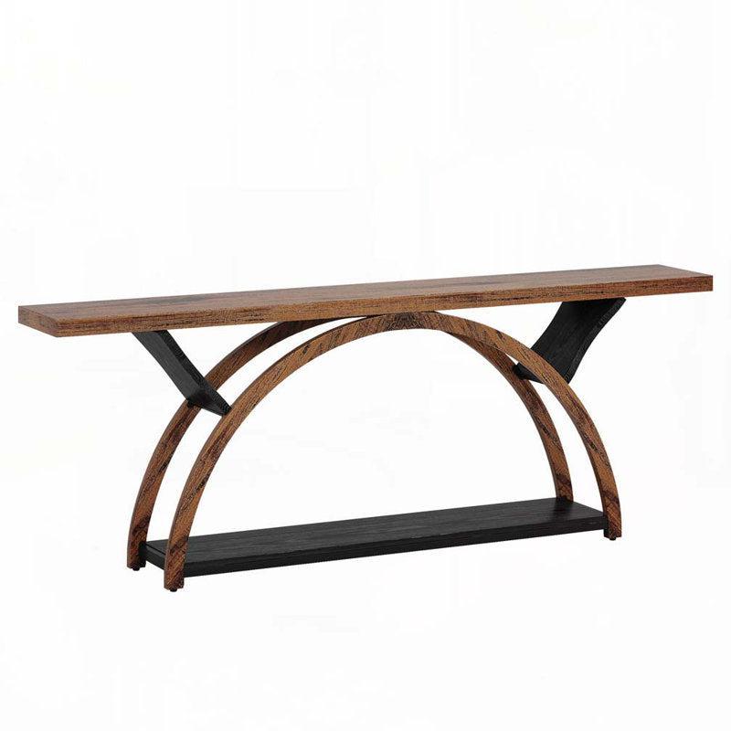 Decorative wooden console table with curved legs