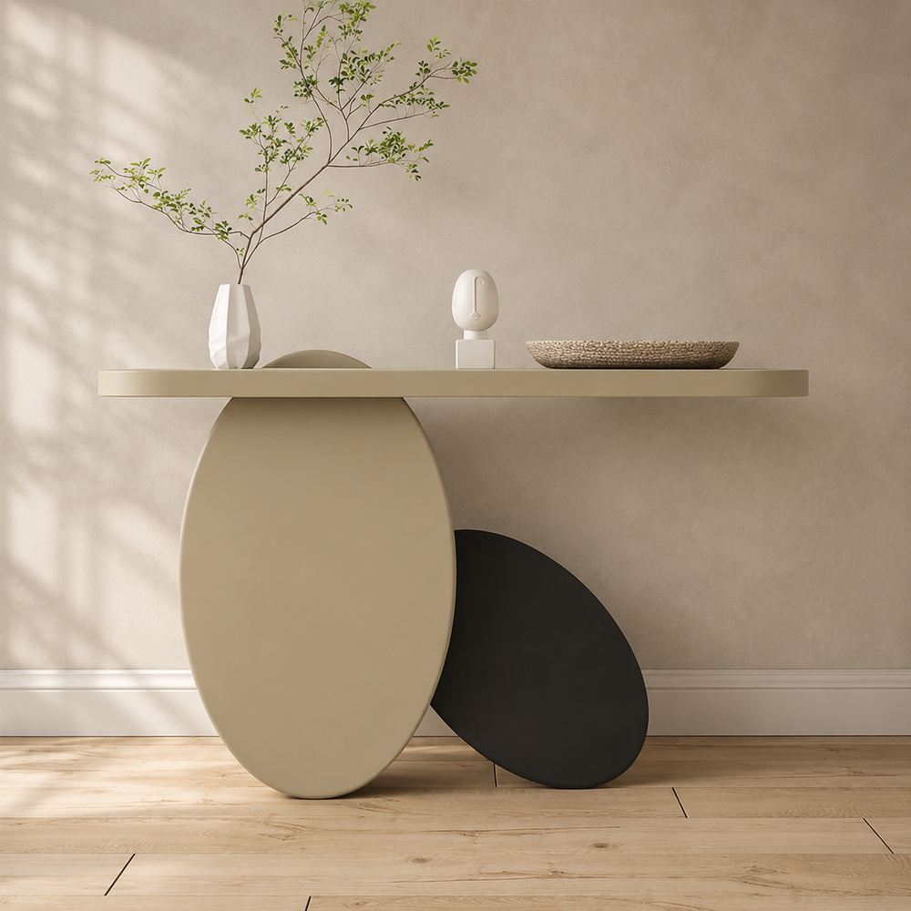 Modern teak wood console table for luxury living room