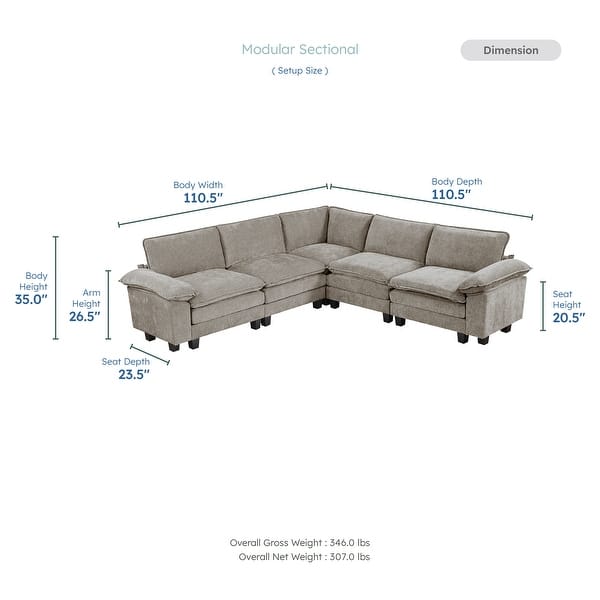 Beige upholstered modern sectional couch
