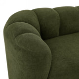 Stylish modern chaise lounge sofa in olive green fabric