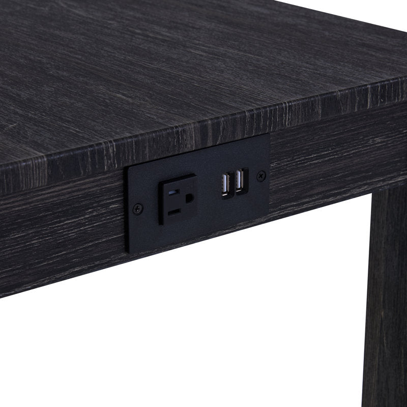 Premium teak wood hallway table with fabric upholstered seating