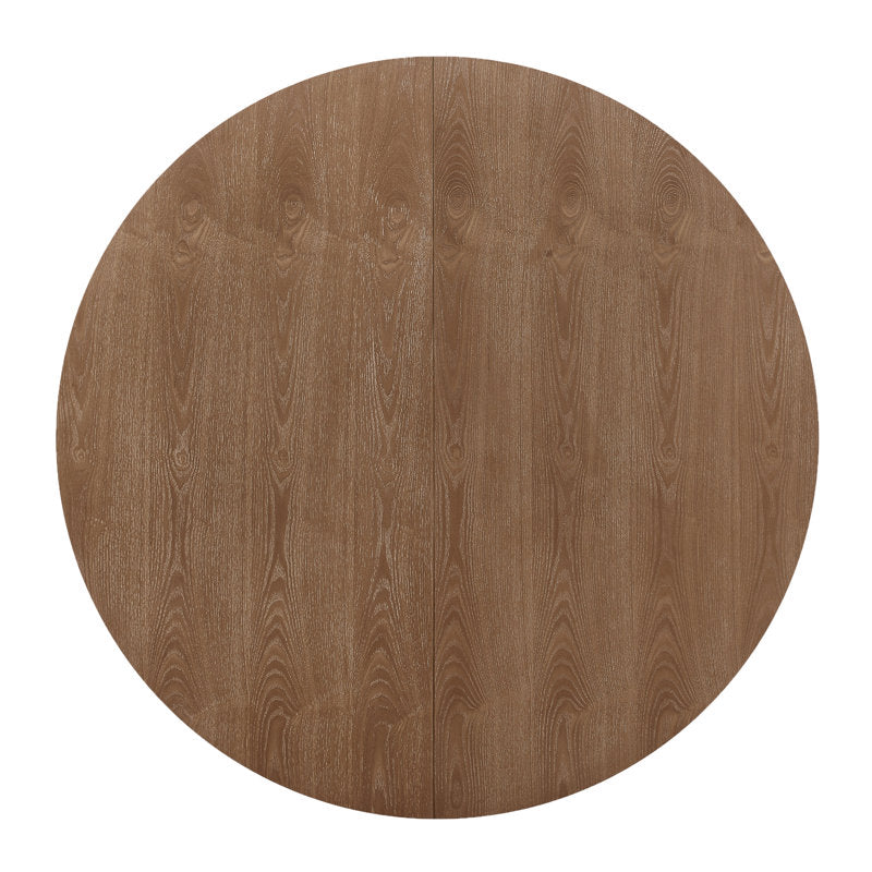 Elegant wooden dining table with fabric dining chairs