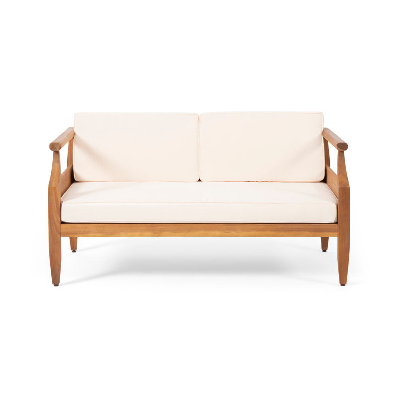 solid teak wood sofa set with cushions
