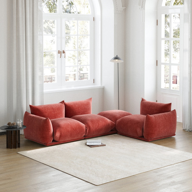 Luxury Fabric Sofa with Teak Wood Frame