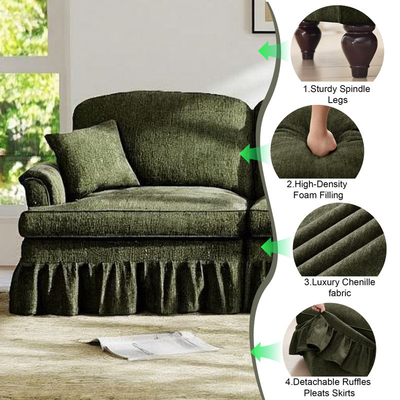 Elegant olive green luxury sofa for modern living room
