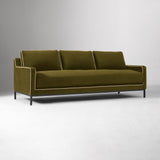 Contemporary living room sofa with teak wood construction