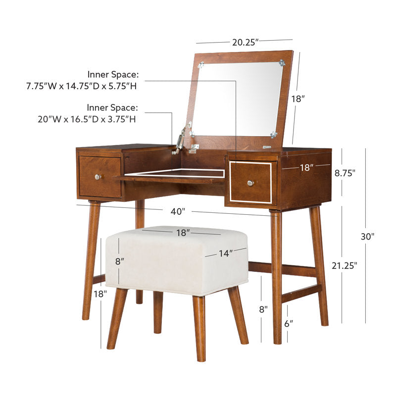 Compact teak wood desk for home office workspace